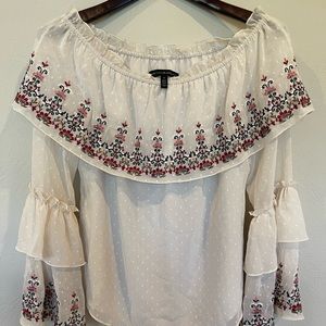 Black white world market blouse